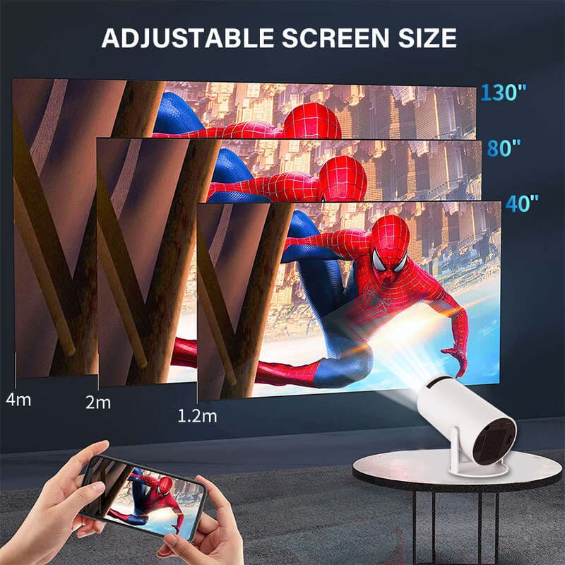 Smart 4K Ultra HD WiFi Projector – Auto Focus & 180° Projection