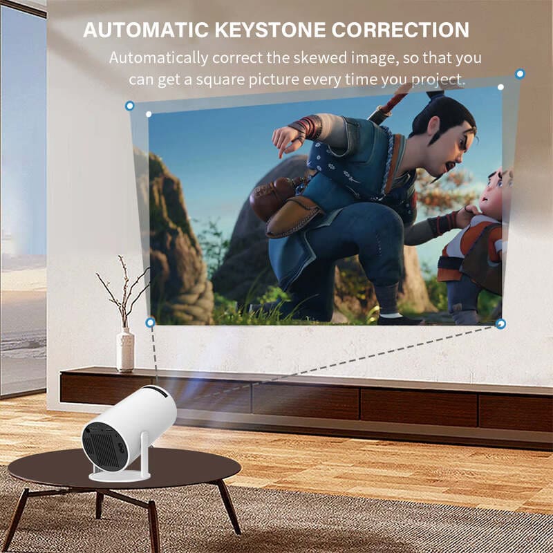 Smart 4K Ultra HD WiFi Projector – Auto Focus & 180° Projection