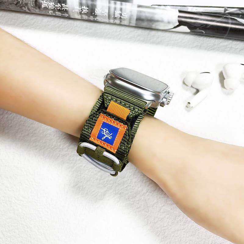 Sports Color Blocking Nylon Woven Band for Apple Watch & Galaxy Watch Ultra