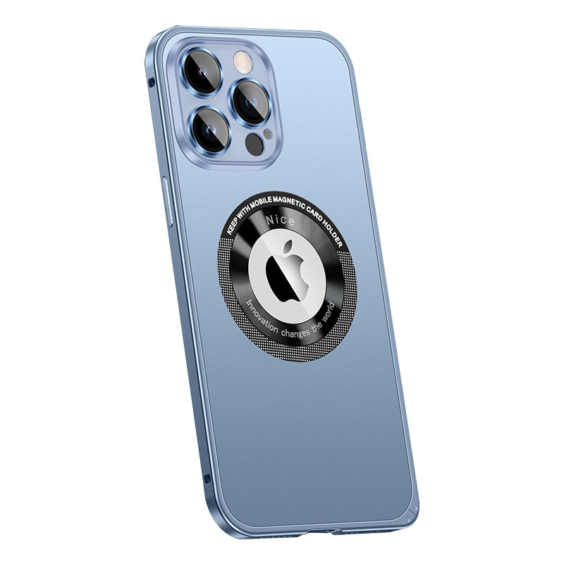 Spring Buckle Metal Frame Magnetic Frosted Protective Case Designed For iPhone