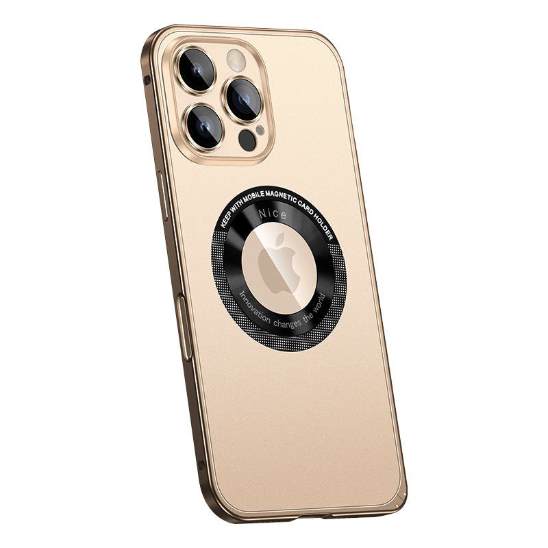 Spring Buckle Metal Frame Magnetic Frosted Protective Case Designed For iPhone