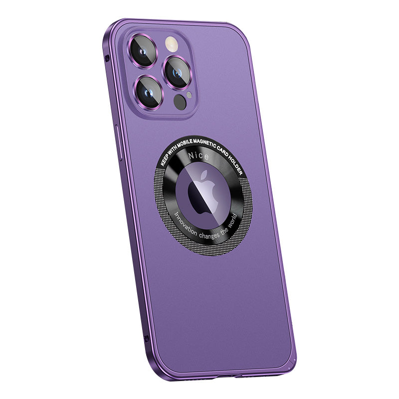 Spring Buckle Metal Frame Magnetic Frosted Protective Case Designed For iPhone