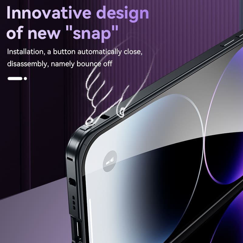 Spring Buckle Metal Frame Magnetic Frosted Protective Case Designed For iPhone