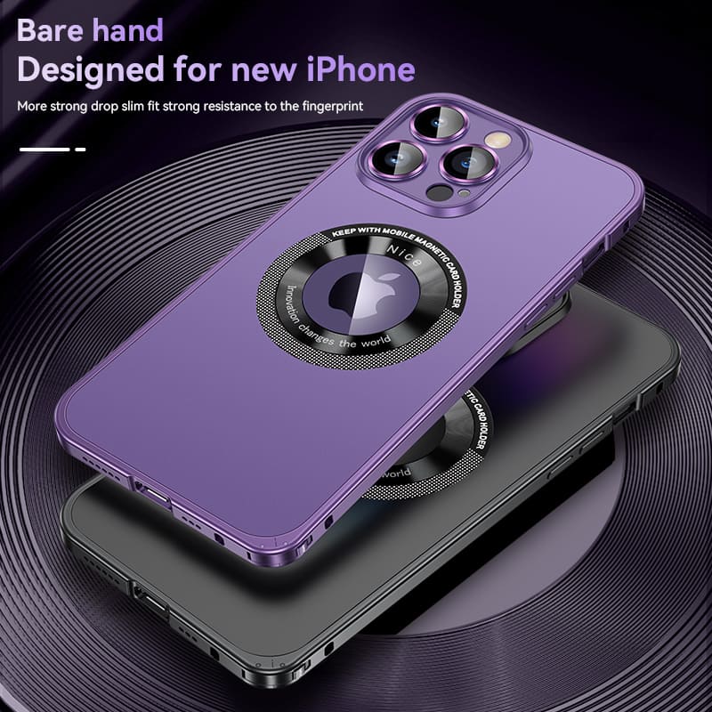 Spring Buckle Metal Frame Magnetic Frosted Protective Case Designed For iPhone