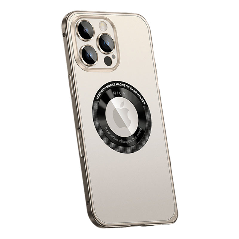 Spring Buckle Metal Frame Magnetic Frosted Protective Case Designed For iPhone