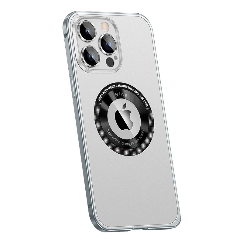 Spring Buckle Metal Frame Magnetic Frosted Protective Case Designed For iPhone