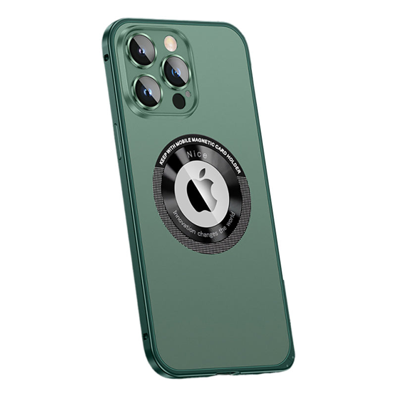 Spring Buckle Metal Frame Magnetic Frosted Protective Case Designed For iPhone