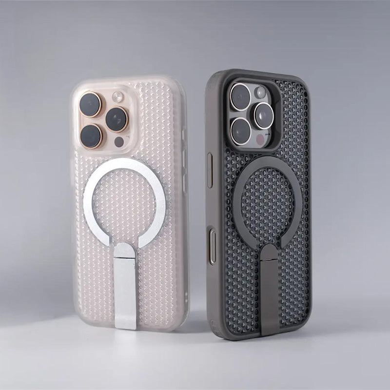 Summer Honeycomb Cooling Magnetic Bracket Phone Case For iPhone