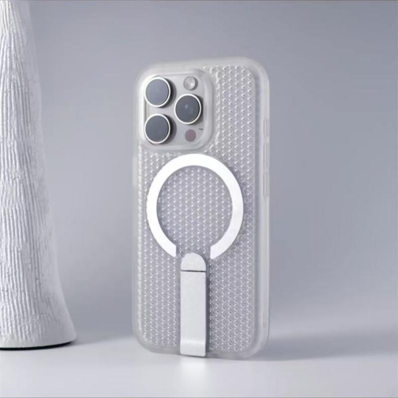 Summer Honeycomb Cooling Magnetic Bracket Phone Case For iPhone