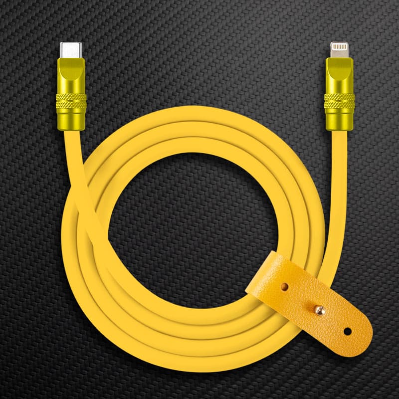 "TechnoGloss" 240W Reflective Shine Charge Cable C+Lightning