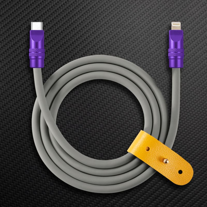 "TechnoGloss" 240W Reflective Shine Charge Cable C+Lightning