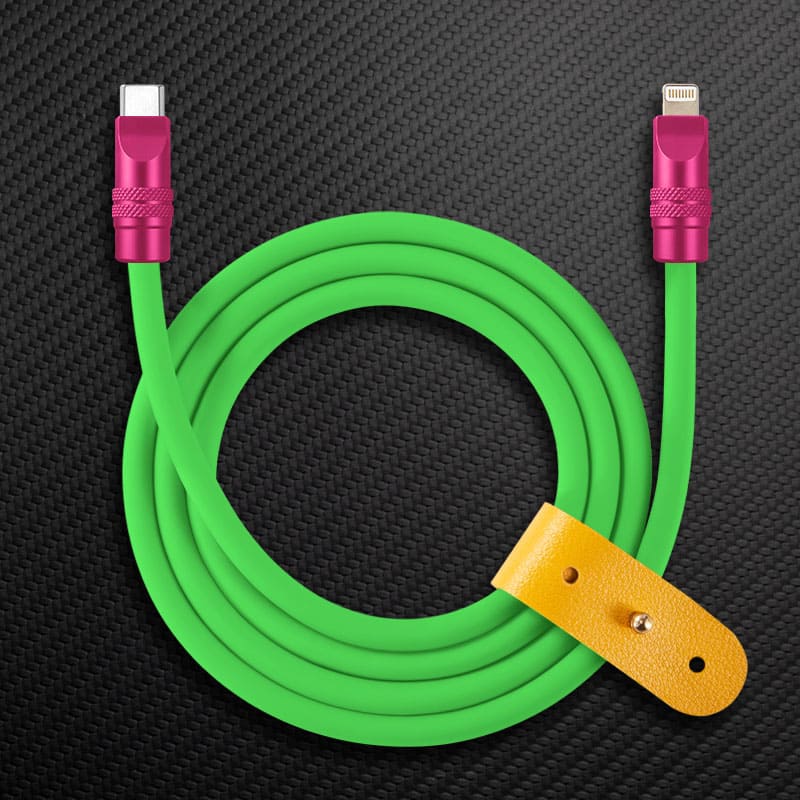 "TechnoGloss" 240W Reflective Shine Charge Cable C+Lightning
