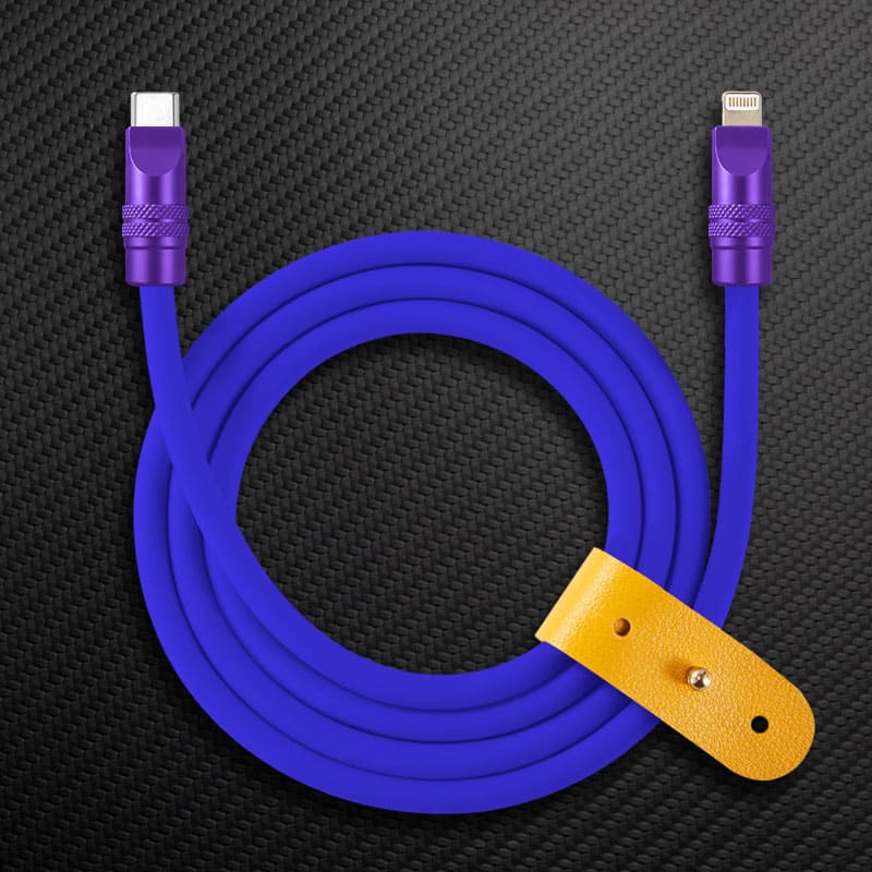 "TechnoGloss" 240W Reflective Shine Charge Cable C+Lightning