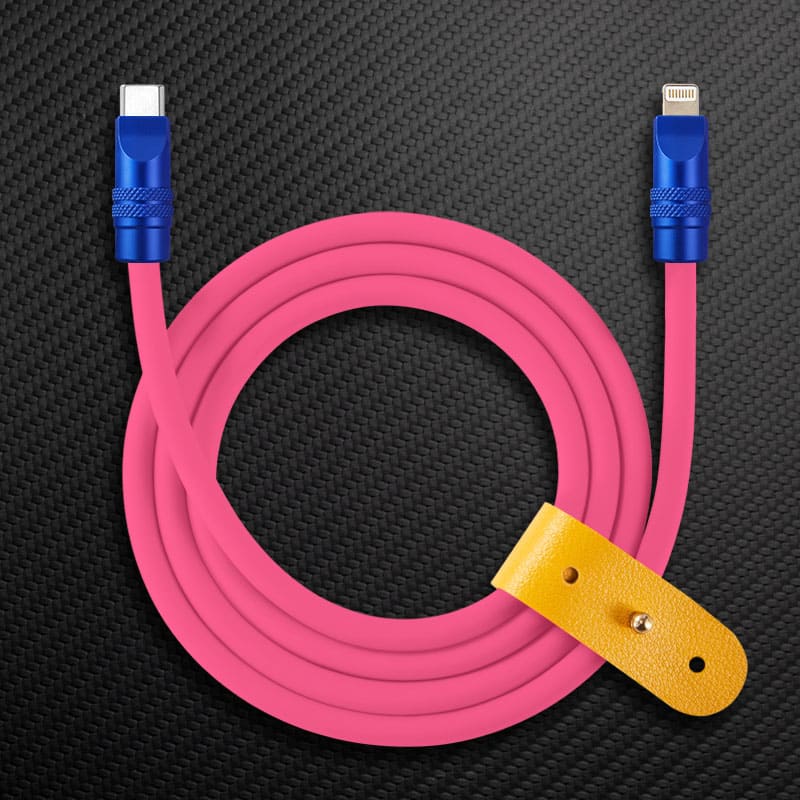 "TechnoGloss" 240W Reflective Shine Charge Cable C+Lightning