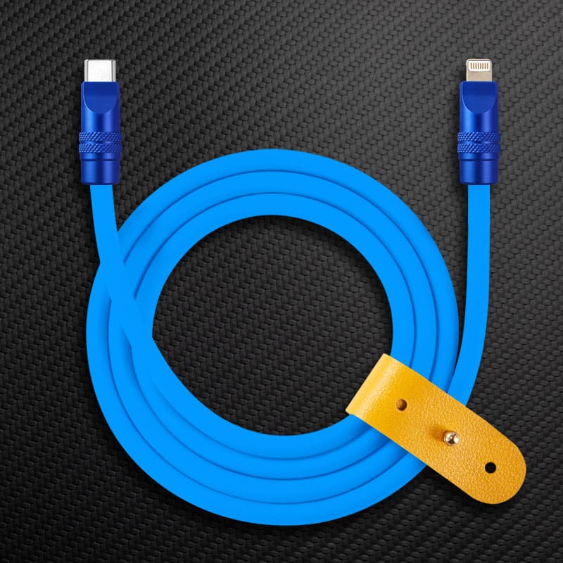 "TechnoGloss" 240W Reflective Shine Charge Cable C+Lightning