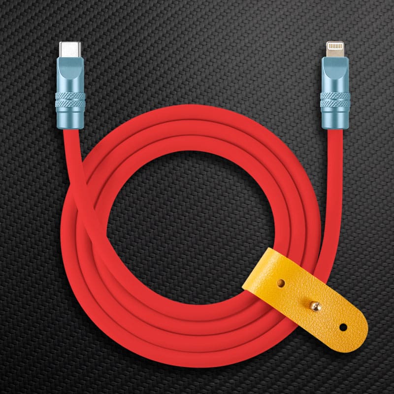 "TechnoGloss" 240W Reflective Shine Charge Cable C+Lightning