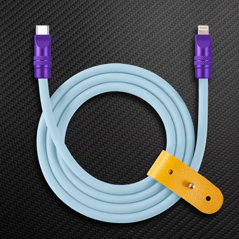 "TechnoGloss" 240W Reflective Shine Charge Cable C+Lightning