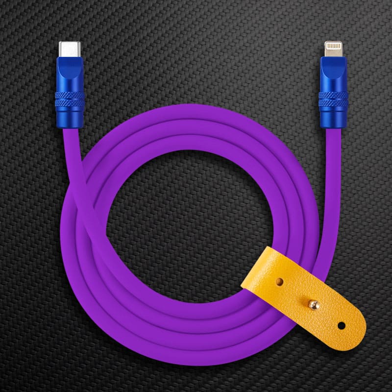 "TechnoGloss" 240W Reflective Shine Charge Cable C+Lightning