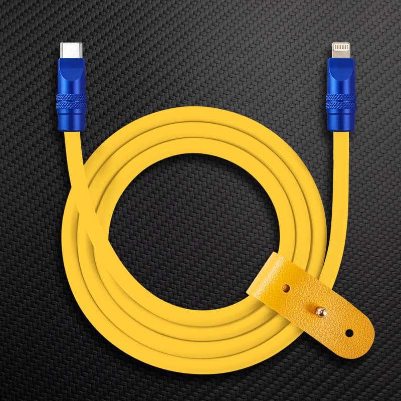 "TechnoGloss" 240W Reflective Shine Charge Cable C+Lightning