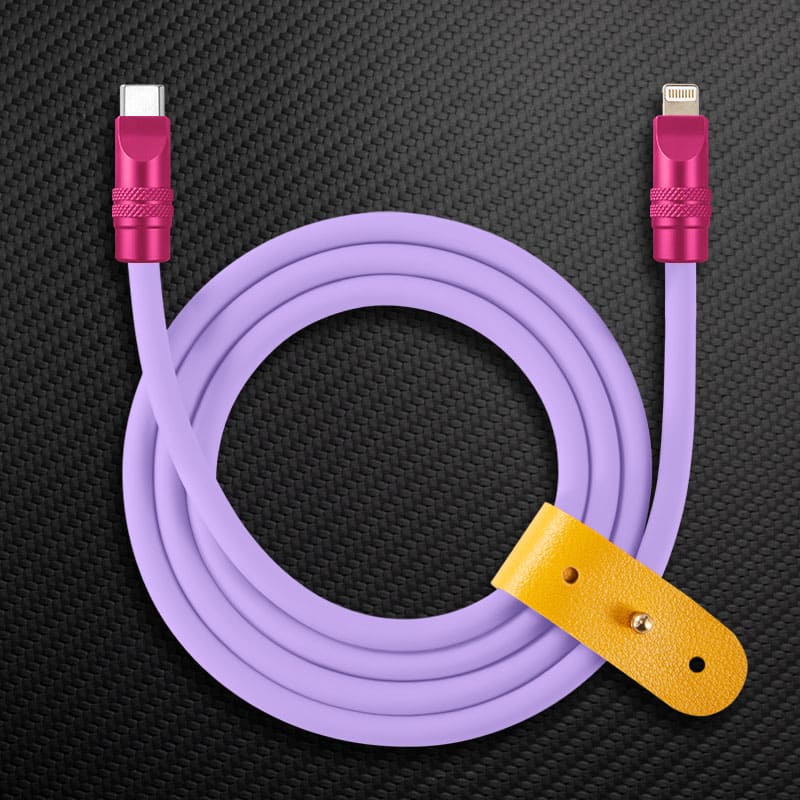 "TechnoGloss" 240W Reflective Shine Charge Cable C+Lightning