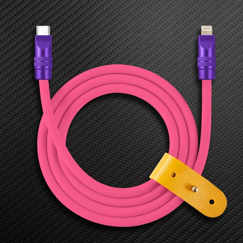 "TechnoGloss" 240W Reflective Shine Charge Cable C+Lightning