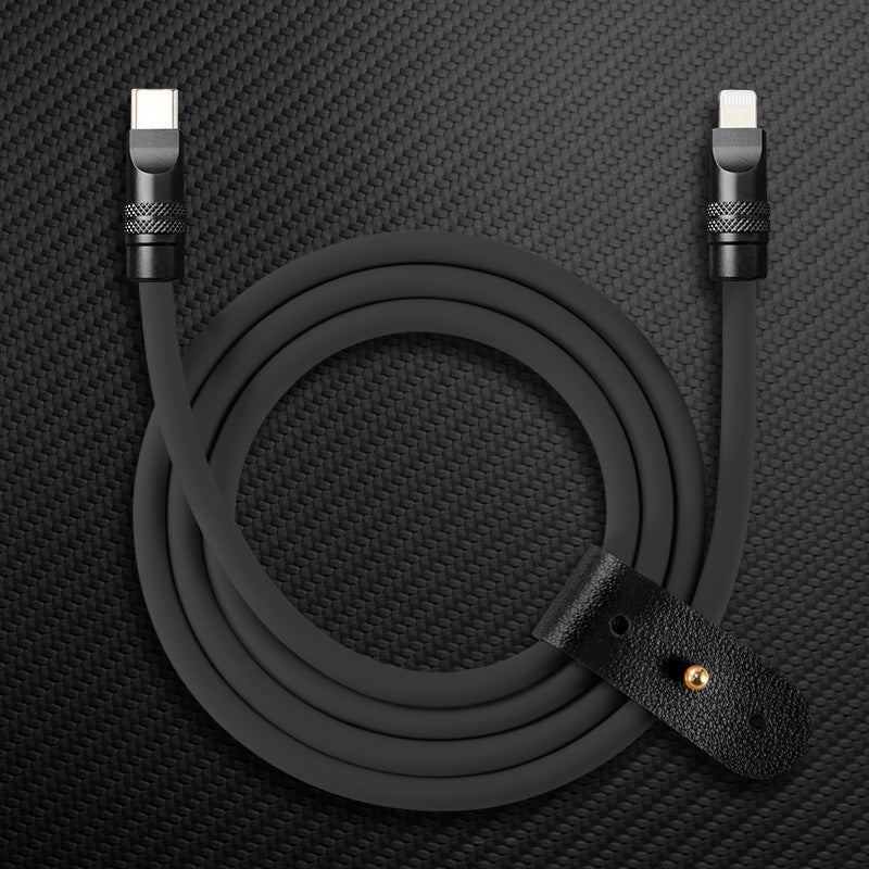 "TechnoGloss" 240W Reflective Shine Charge Cable C+Lightning