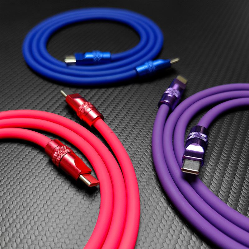"TechnoGloss" 240W Reflective Shine Charge Cable C+Lightning
