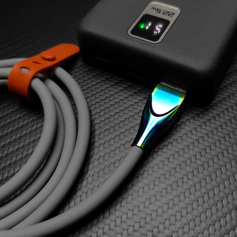"Thin Chubby" 240W Liquid Silicone Charging Cable With Quenched Colored Connector