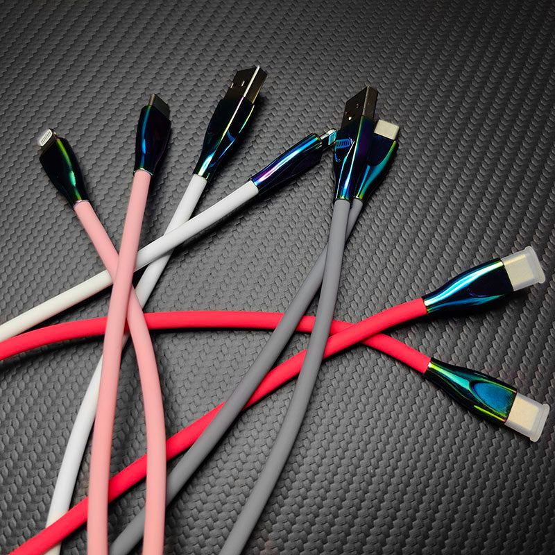"Thin Chubby" 240W Liquid Silicone Charging Cable With Quenched Colored Connector