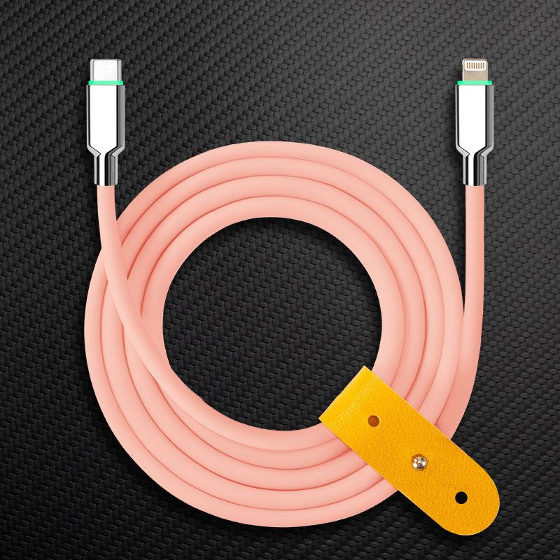 "Thin Chubby" 240W Smart Light Charging Cable With Mirrored & Frosted Connector