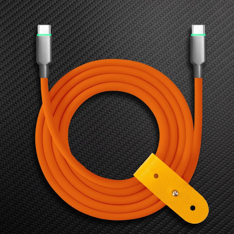 "Thin Chubby" 240W Smart Light Charging Cable With Mirrored & Frosted Connector