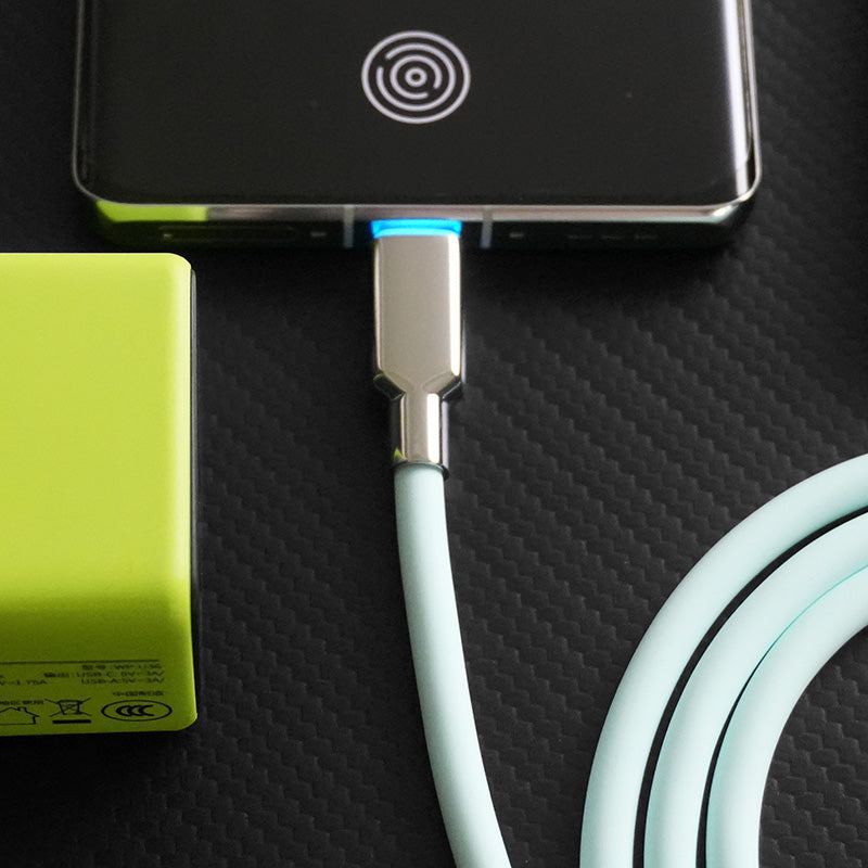 "Thin Chubby" 240W Smart Light Charging Cable With Mirrored & Frosted Connector
