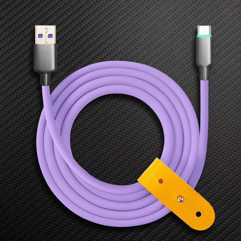 "Thin Chubby" 240W Smart Light Charging Cable With Mirrored & Frosted Connector