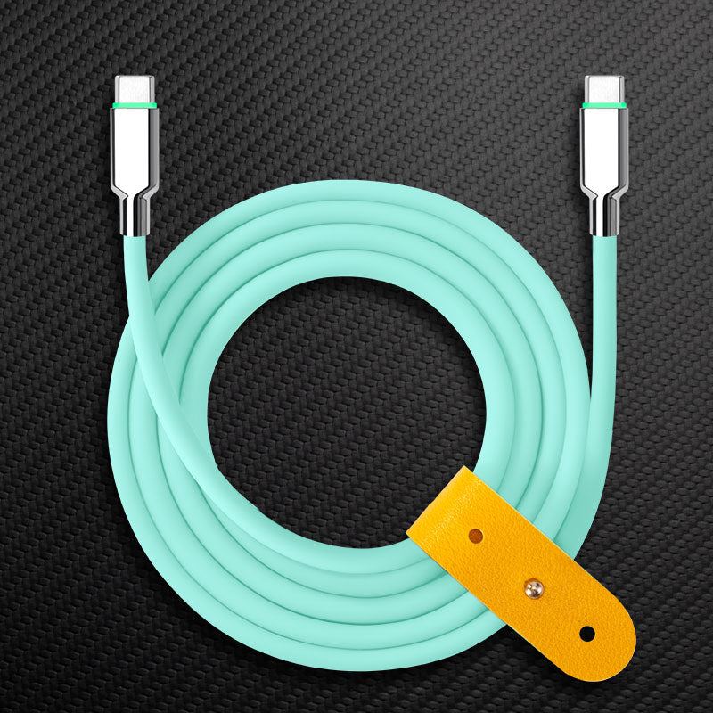 "Thin Chubby" 240W Smart Light Charging Cable With Mirrored & Frosted Connector