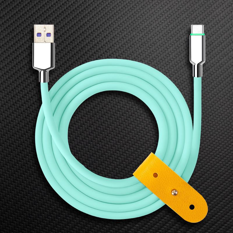 "Thin Chubby" 240W Smart Light Charging Cable With Mirrored & Frosted Connector