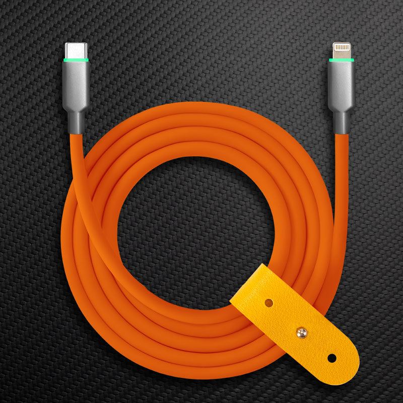 "Thin Chubby" 240W Smart Light Charging Cable With Mirrored & Frosted Connector