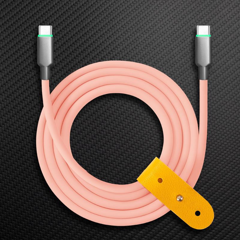 "Thin Chubby" 240W Smart Light Charging Cable With Mirrored & Frosted Connector