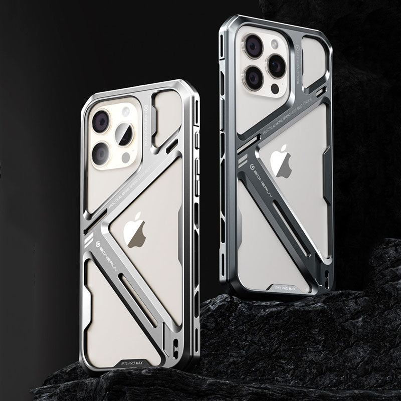 Titanium Alloy Hollow - out iPhone Case | Military - grade Drop Protection