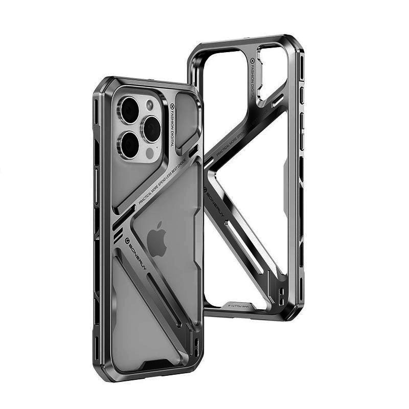 Titanium Alloy Hollow - out iPhone Case | Military - grade Drop Protection