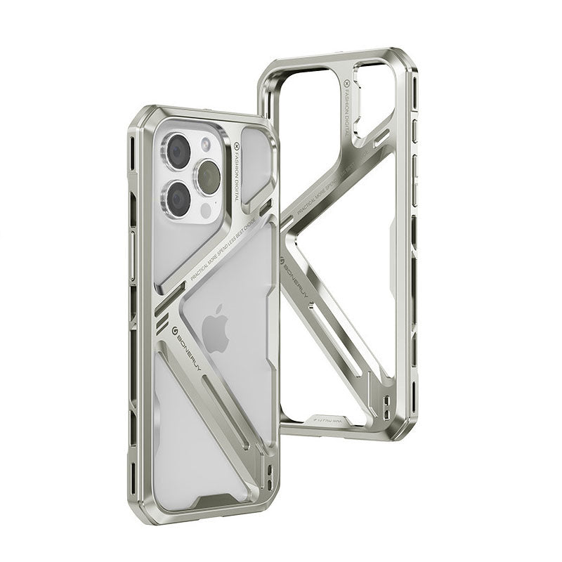 Titanium Alloy Hollow - out iPhone Case | Military - grade Drop Protection