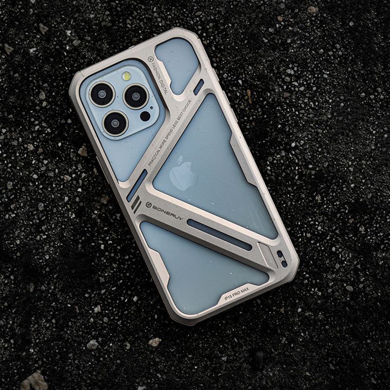 Titanium Alloy Hollow - out iPhone Case | Military - grade Drop Protection