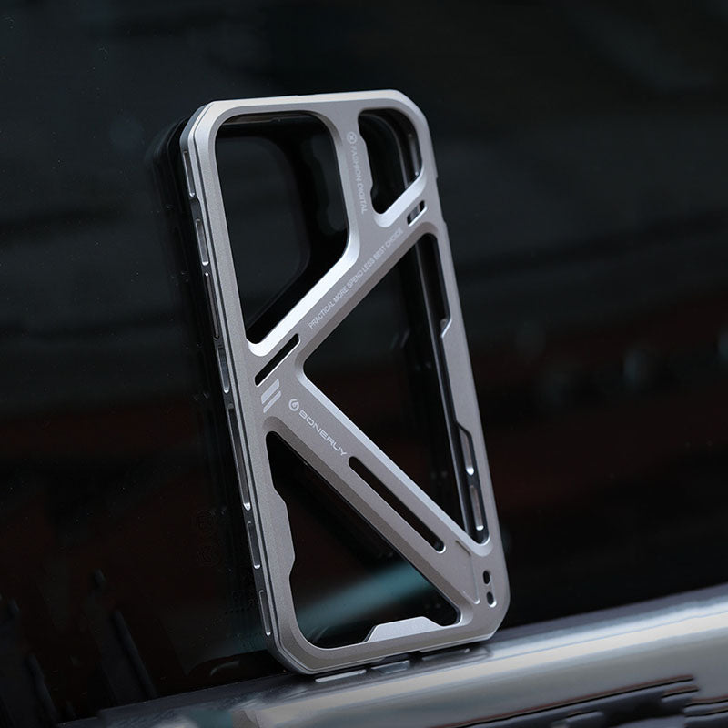 Titanium Alloy Hollow - out iPhone Case | Military - grade Drop Protection