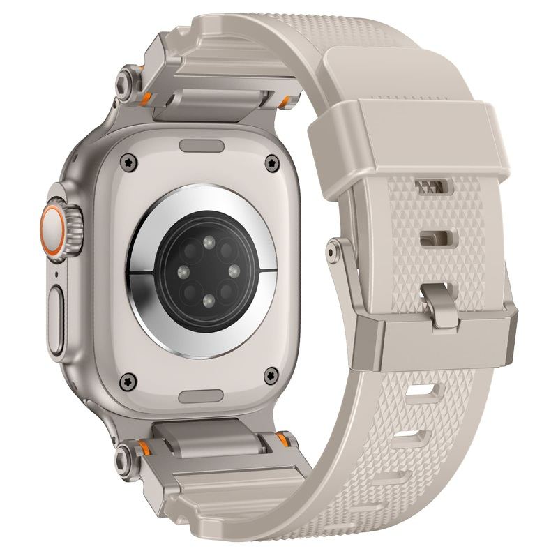 "Titanium Engraving" Silicone Band With Titanium Connector For Apple Watch