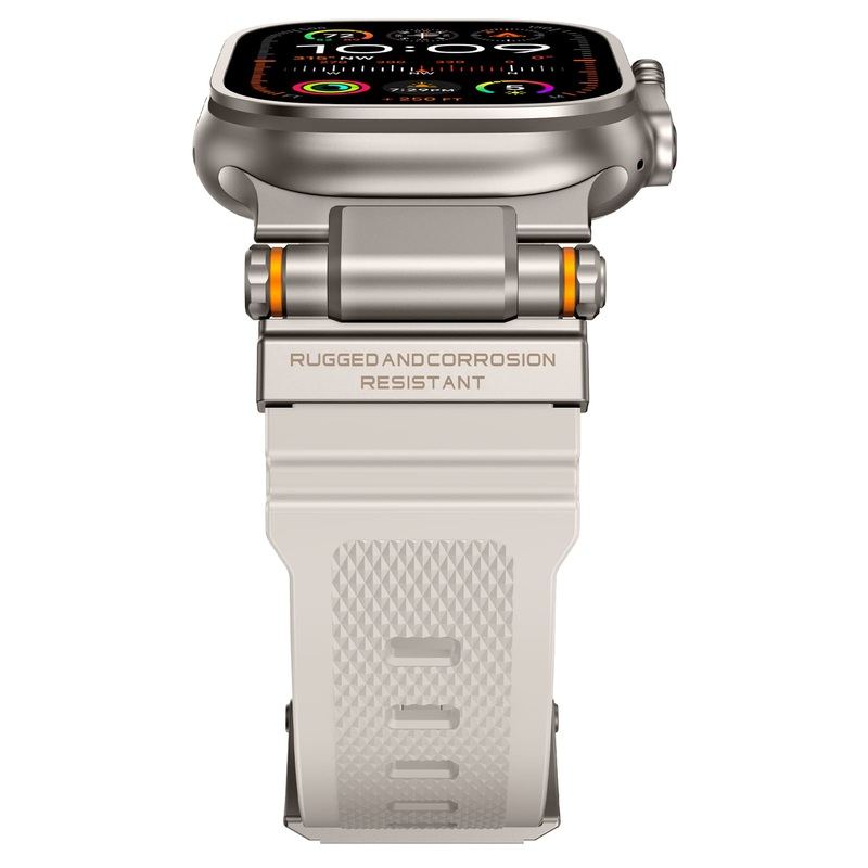 "Titanium Engraving" Silicone Band With Titanium Connector For Apple Watch