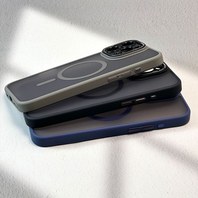 Transparent Frosted Magsafe Magnetic iPhone Case With Metal Lens Protection