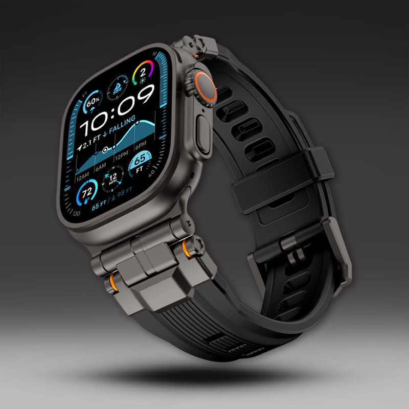 "Ultimate Luxury" Silicone Band With Titanium Connector For Apple Watch
