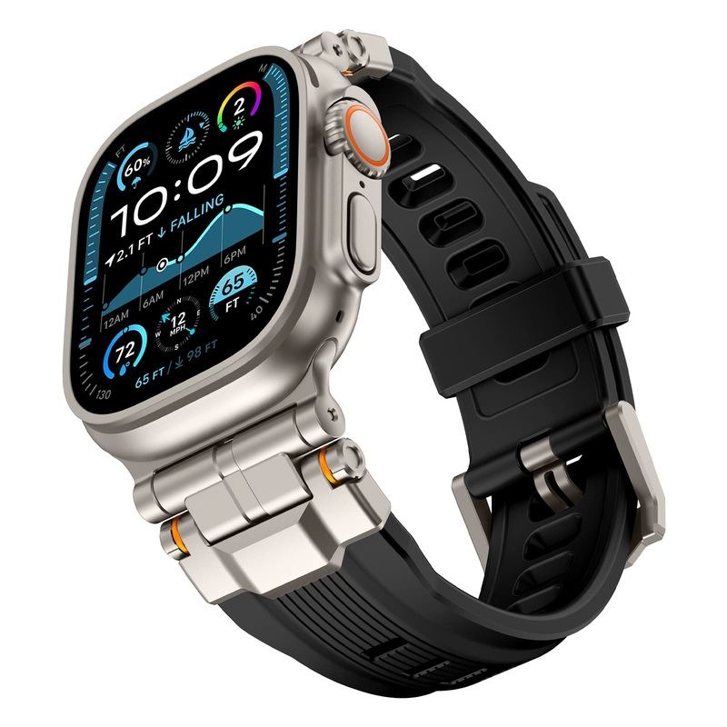 "Ultimate Luxury" Silicone Band With Titanium Connector For Apple Watch