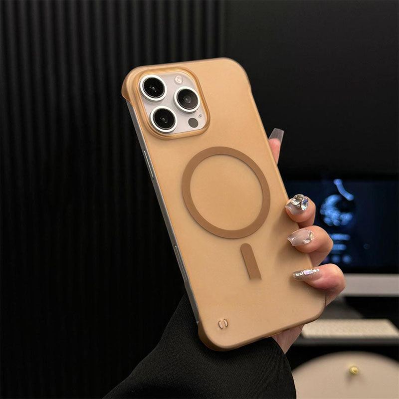 Ultra-Thin Borderless Frosted Magnetic Phone Case For iPhone