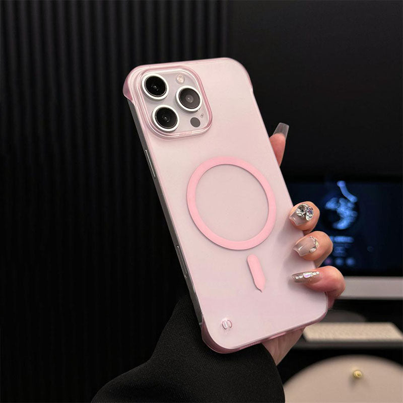 Ultra-Thin Borderless Frosted Magnetic Phone Case For iPhone
