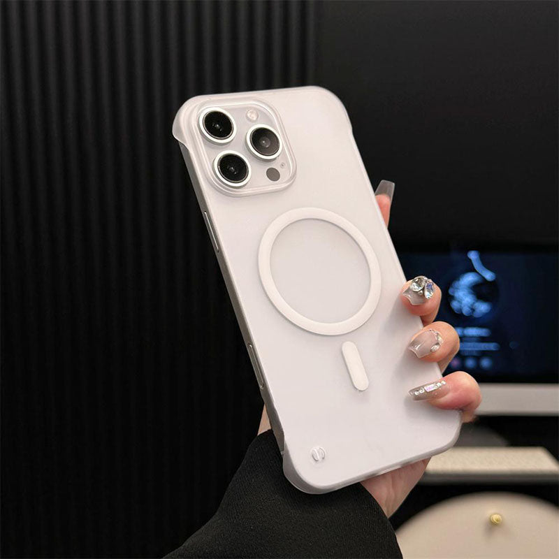 Ultra-Thin Borderless Frosted Magnetic Phone Case For iPhone